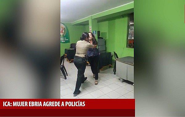 Ica: Mujer ebria ataca comisaría y agrede a policías (VIDEO)
