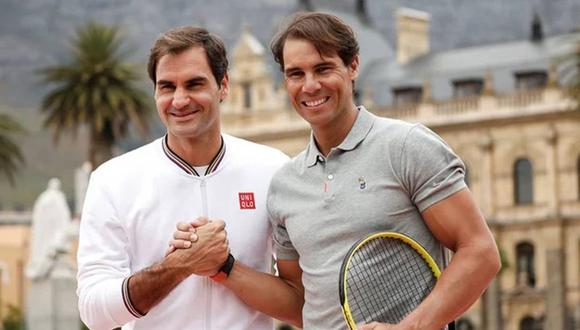 Rafael Nadal se mostró muy contento por jugar junto a Roger Federer. Foto: Reuters.