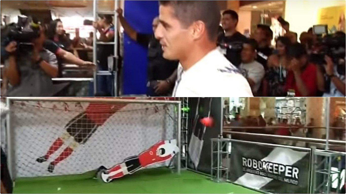 ​Aldo Corzo se enfrentó a Robokeeper, el arquero más rápido del mundo (VIDEO)
