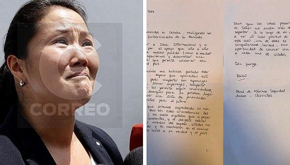 Keiko Fujimori envía carta desde la prisión a sus partidarios