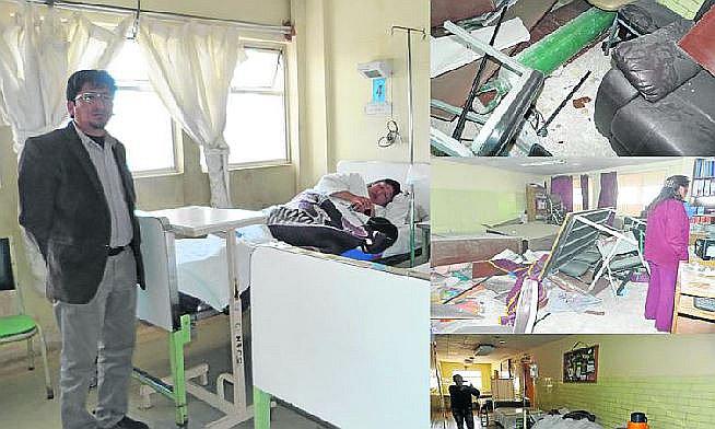 Juliaca: balón de oxigeno atraviesa pared donde se encontraba un congresista puneño