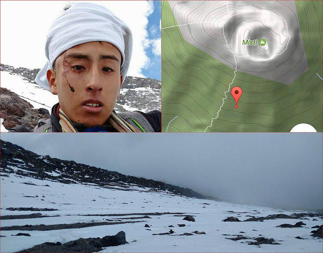 Policía de Alta Montaña trabaja en el rescate de universitarios en el volcán Misti