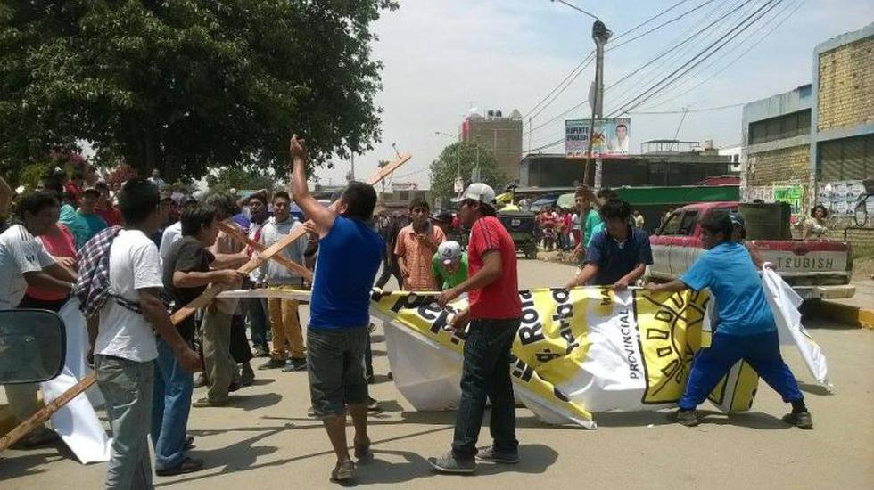 Fotos: Pobladores de Tumán protestan por resultado de elecciones