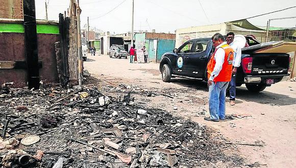 Incendio deja sin vivienda a familia en Pisco