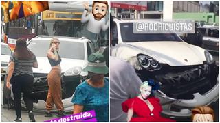 Leslie Shaw: camioneta de la cantante fue impactada por una combi y terminó destrozada (VIDEO)
