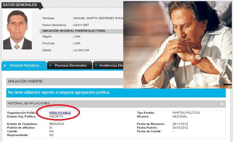 Alejandro Toledo: ​Juez del caso Ecoteva militó por 5 años en Perú Posible