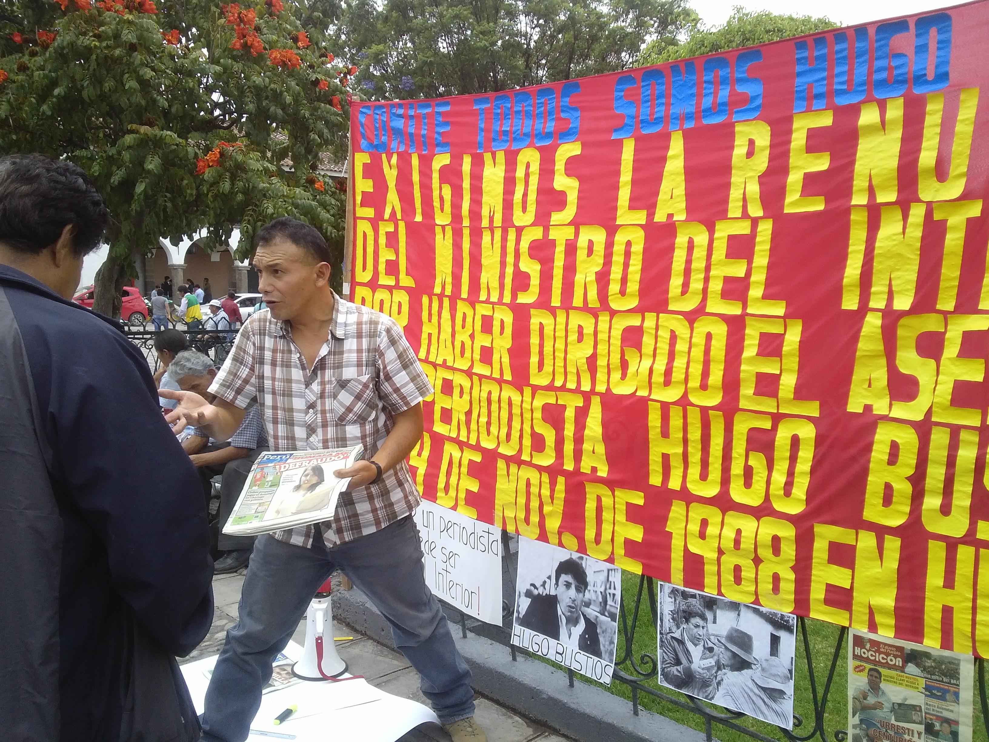 Con planton exigen destitución de Urresti por Caso Hugo Bustios