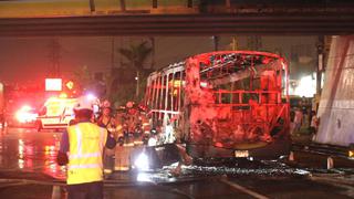 El Agustino: siete pasajeros heridos deja incendio de bus en vía Evitamiento | VIDEO