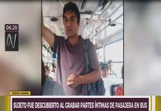 Captan a sujeto de grabando con un celular partes íntimas de mujer en bus (VIDEO)