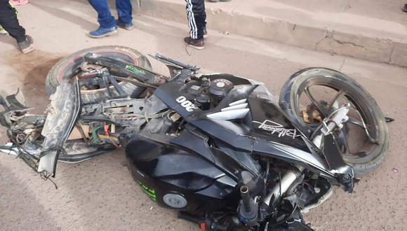 Motocicleta quedó completamente destrozada. (Foto: Difusión)