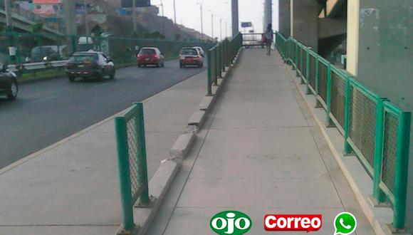 Desde Whatsapp: Delincuentes roban barandas de puente peatonal en Ventanilla