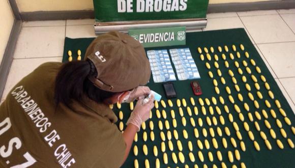​Peruano llevaba 105 cápsulas de cocaína a Chile