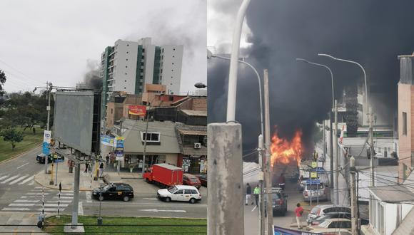 Aplacan incendio de auto en San Miguel