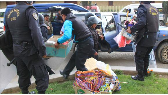 Huancayo: Policía destruye 25 kilos de pirotécnicos decomisados en fiestas navideñas