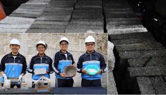 Escolares crean ladrillo de plástico reciclado efectivo contra el friaje