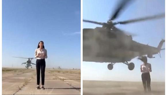 Reportera casi muere decapitada por helicóptero en plena transmisión en vivo (VIDEO)