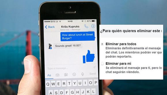 ​Facebook ahora permite eliminar mensajes enviados por Messenger