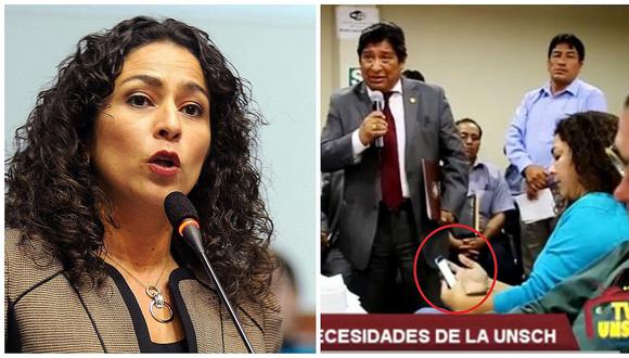 Congresista Chacón es criticada por "ignorar" a rector de UNSCH (VIDEO)
