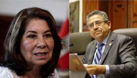 Martha Chávez pide que Manuel Merino reemplace a Francisco Sagasti. | Foto: Composición.