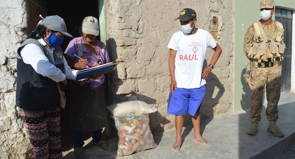 Arequipa: empadronan a familias vulnerables que serán beneficiarias de canastas de víveres.