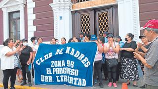 Denuncian a Municipalidad Provincial de Trujillo por no abastecer clubes de madres