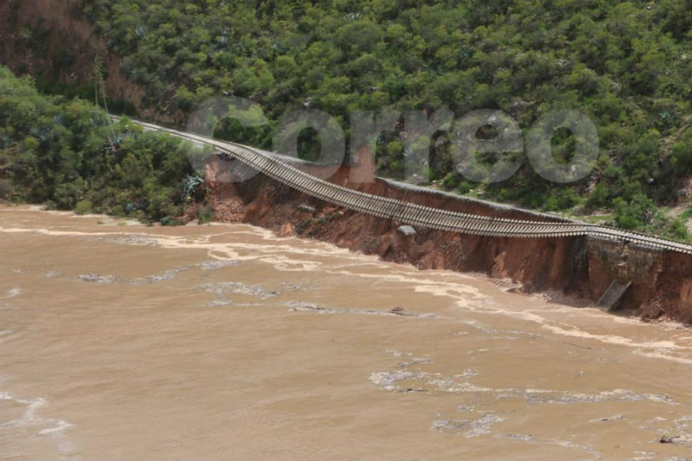 Colapsan vías de ferrocarril Huancayo - Huancavelica (Video)