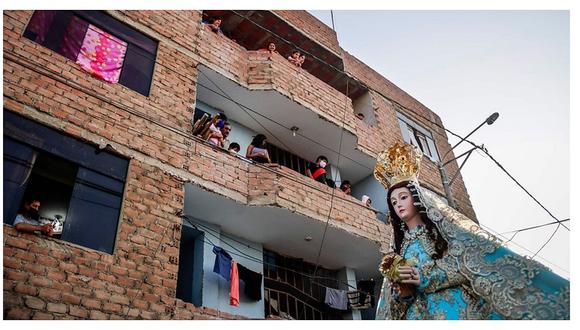 Imagen de la Virgen de la Puerta derrama su bendición a pobladores de Cartavio (FOTOS)