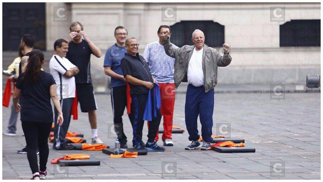 Fujimorismo critica rutina de ejercicios de PPK en Palacio de Gobierno (VIDEO)
