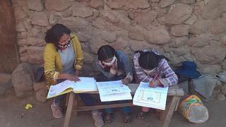 Profesora en Arequipa va de casa en casa enseñando a niños que caminaban horas para ir a su colegio