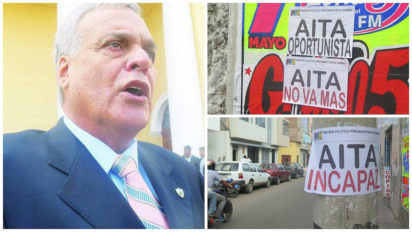 Chiclayo: Aparecen afiches contra prefecto regional Rafael Aita