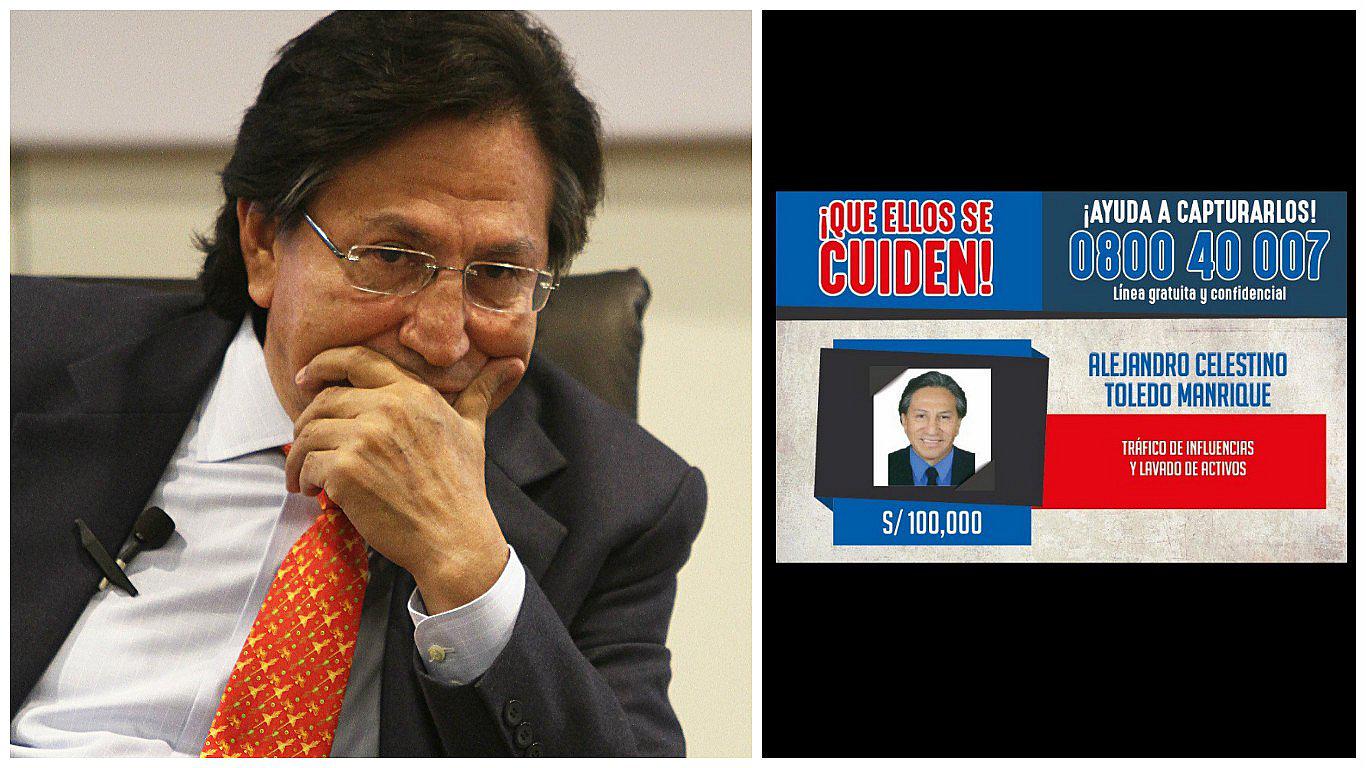 Alejandro Toledo: Gobierno ofrece 100 mil soles de recompensa por expresidente