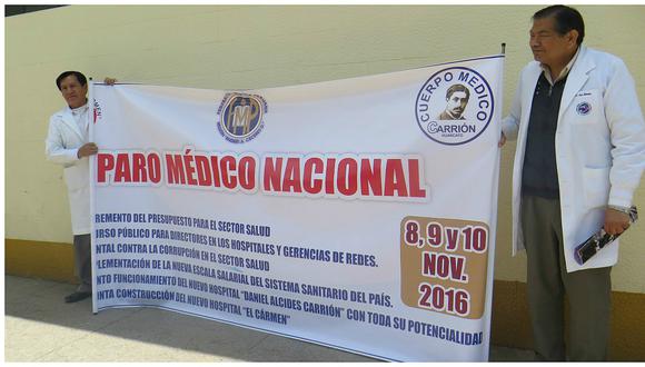 Así fue primer día de paro médico nacional en Huancayo (VIDEO)