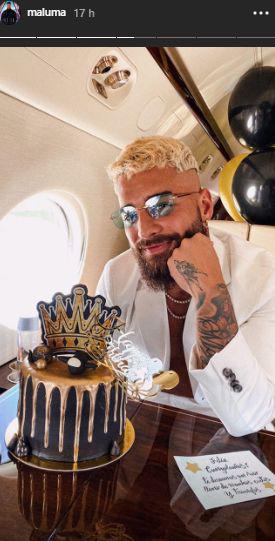 Maluma y su sorpresa de cumpleaños. (Foto: Captura de Instagram)