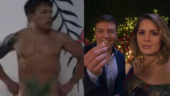 Una escena que ha llamado la atención de miles de usuarios en redes sociales, es la parte donde Julian Zucchi realiza un desnudo tapándose con una piña.