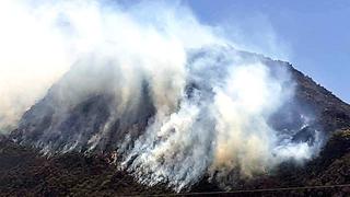 Incendio forestal se halla a 500 metros de Sitio Arqueológico de Huchuy Qosqo en Cusco (VIDEO)