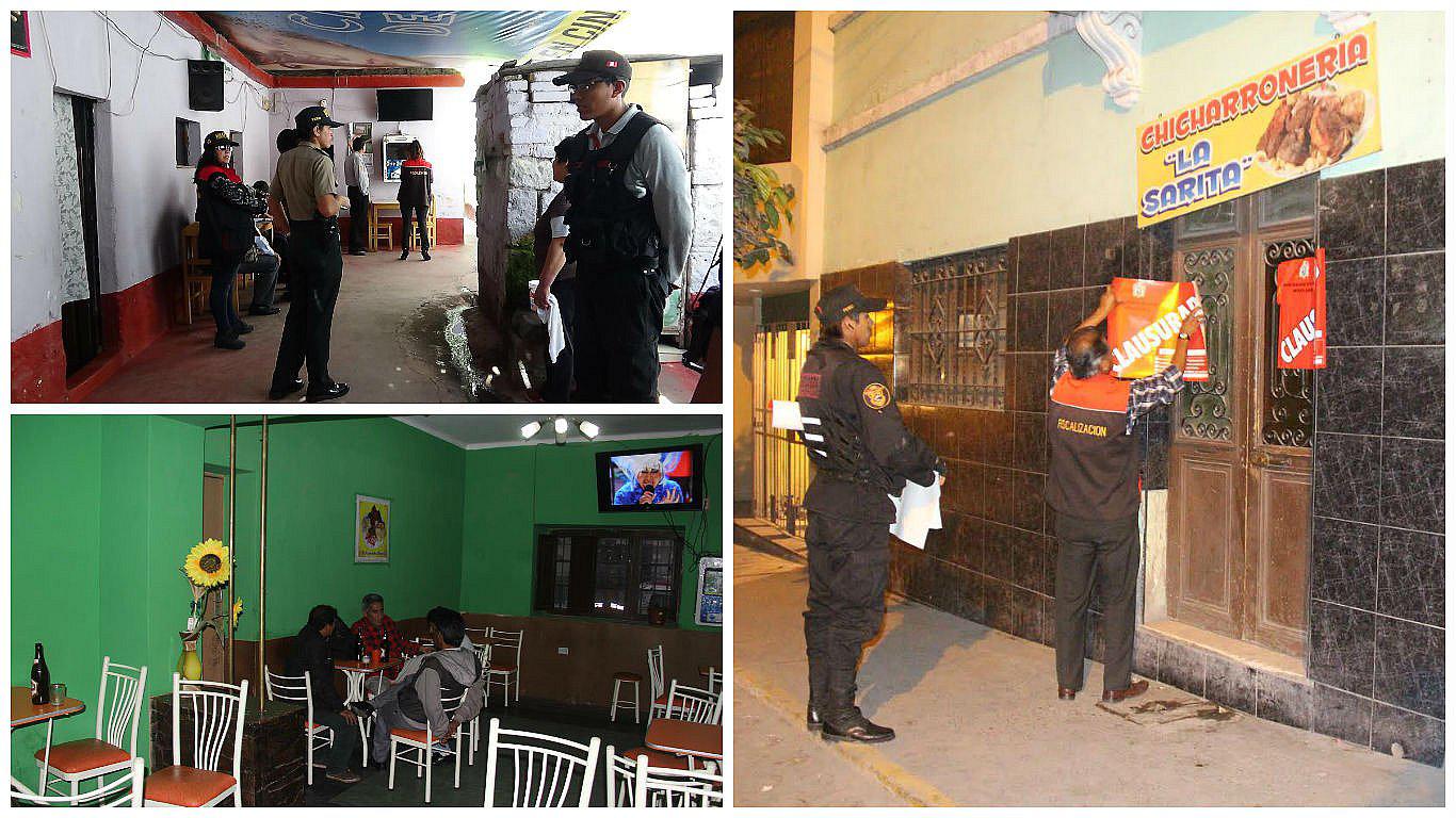 Fiscalía y funcionarios clausuran tres bares en Miraflores