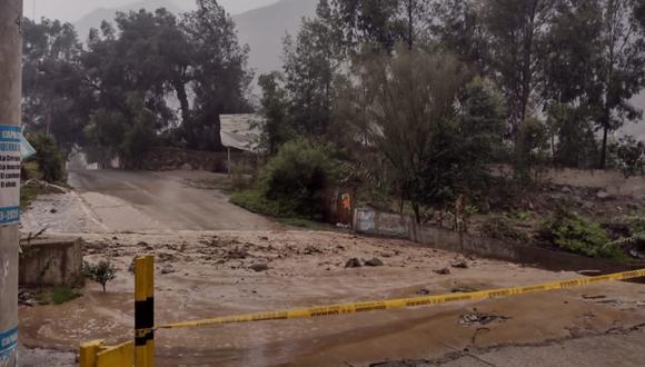 Quebrada en Santa Eulalia se activa tras lluvias
