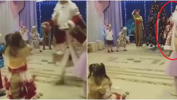 Anciano vestido de Papá Noel murió mientras animaba una fiesta navideña en Rusia (VIDEO)