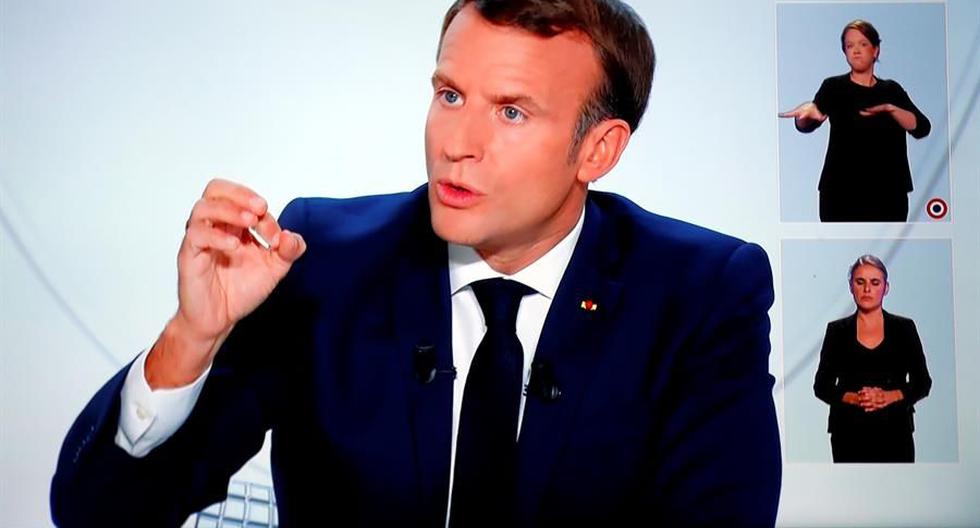 El presidente de Francia, Emmanuel Macron, anuncia medidas en el territorio por el coronavirus. (EFE/EPA/Guillaume Horcajuelo).