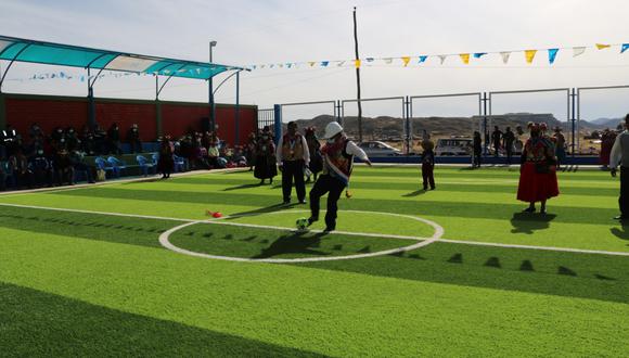 La obra deportiva fue inaugurada en la Comunidad Campesina de San Cristóbal. (Foto: Difusión)