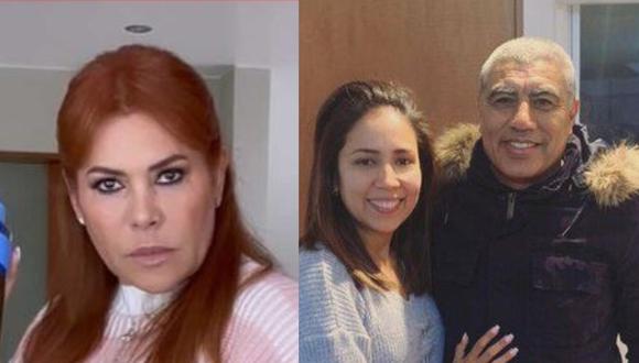 Magaly Medina critica a la aún esposa del 'Coyote' Rivera por aparecer junto al exfutbolista en evento público. (Foto: Composición Instagram).