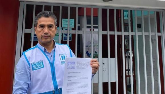 Candidato a la alcaldía de Trujillo por Renovación Popular dice el líder de APP ha incurrido presuntamente en faltas graves de uso prohibido de personal y recursos públicos para su campaña electoral y la promesa de creación del distrito “Alto Trujillo”.