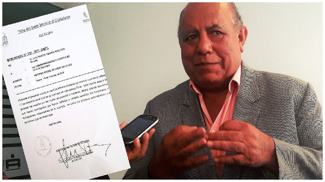 Alcalde busca responsables de incendio que afectó Municipalidad de Tacna