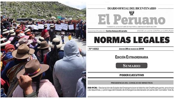 Las Bambas: Declaran estado de emergencia en Challhuahuacho - Apurímac