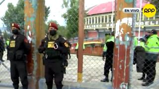 Policías resguardan coliseo Wanka en Huancayo donde se realizará el Consejo de Ministros descentralizado (VIDEO)