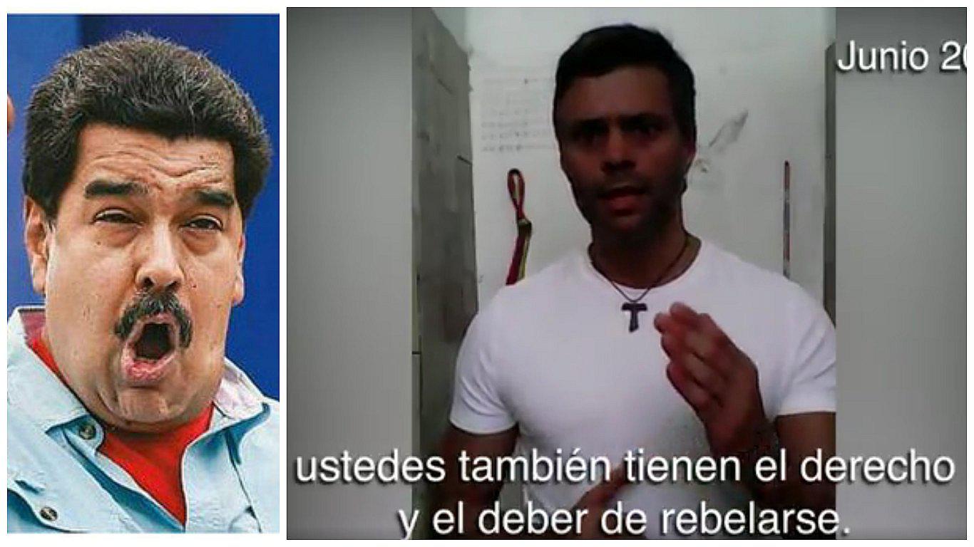 Venezuela: Leopoldo López llama a rebelión militar desde la cárcel [VIDEO]