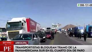 Transportistas de carga pesada en Arequipa mantienen paro y exigen presencia del presidente Castillo