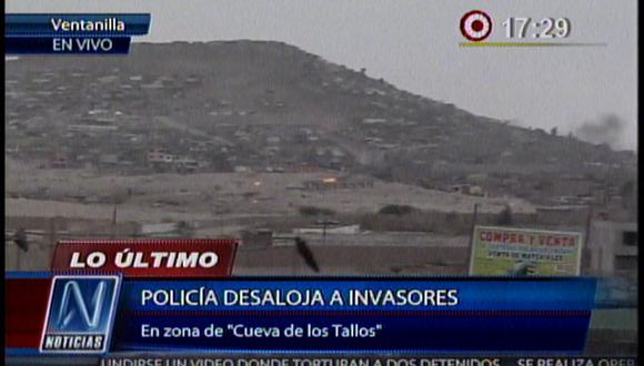 Policía desaloja a invasores de terreno en Ventanilla