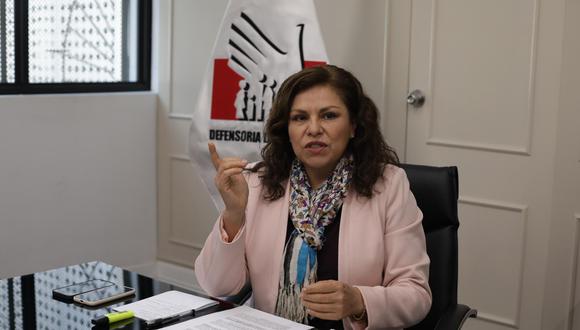 Eliana Revollar, defensora del Pueblo Interina, cuestionó que el Gobierno de Pedro Castillo no aplique políticas públicas para superar la crisis. (Britanie Arroyo/GEC)