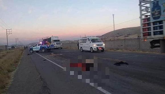 Vehiculos destrozaron cuerpo de varón que fue atropellado en la vía Juliaca-Arequipa 